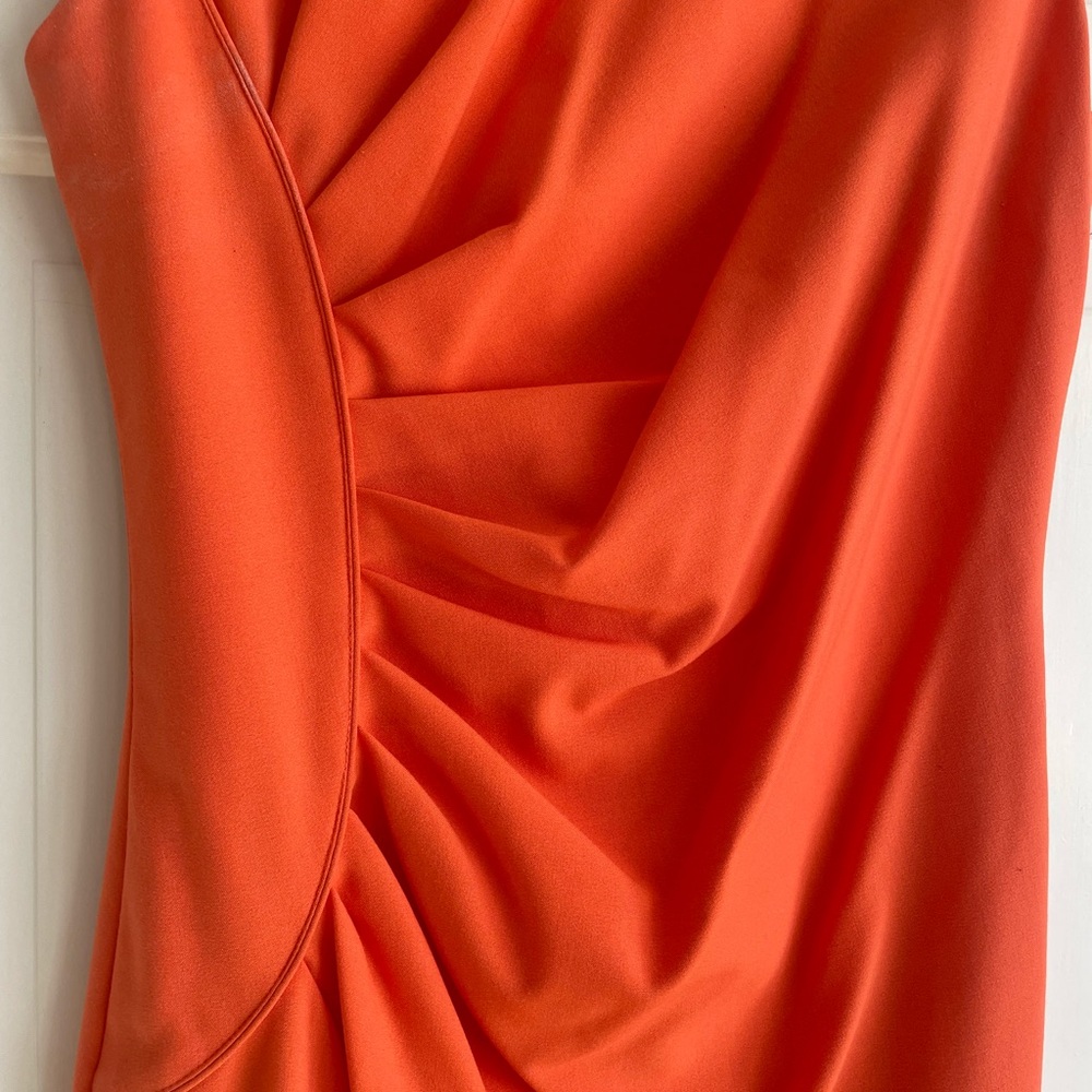 Calvin Klein Vibrant Orange Midi Dress - Picture 2 of 6
